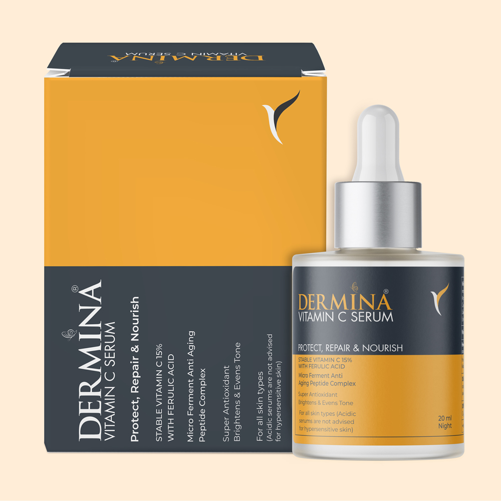 Buy the best face and skin-brightening Vitamin C Serum Online | Dermina ...